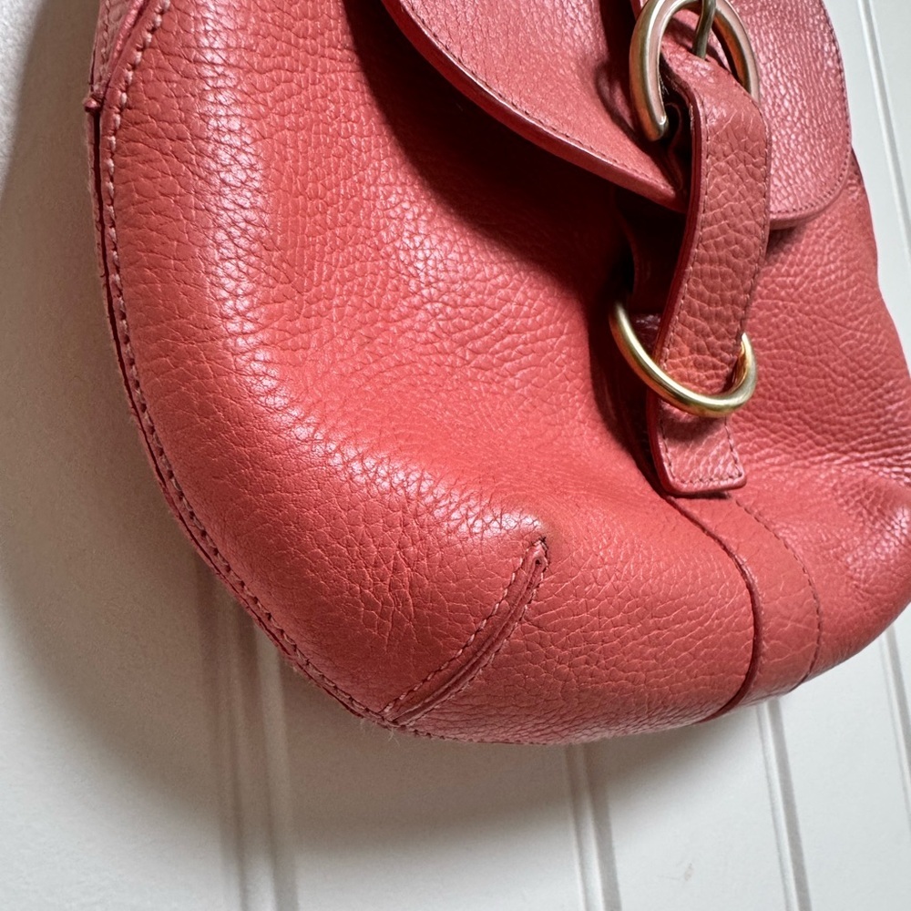 Furla Coral Leather Buckle Hobo Shoulder Bag. 9.5” by 7” by 0.5” - Picture 6 of 12